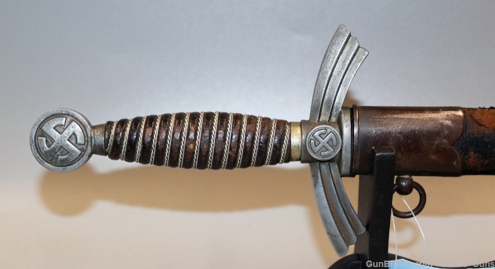 First Model Luftwaffe Dagger w/ Scabbard - Early Nickel Fittings 1934-img-5