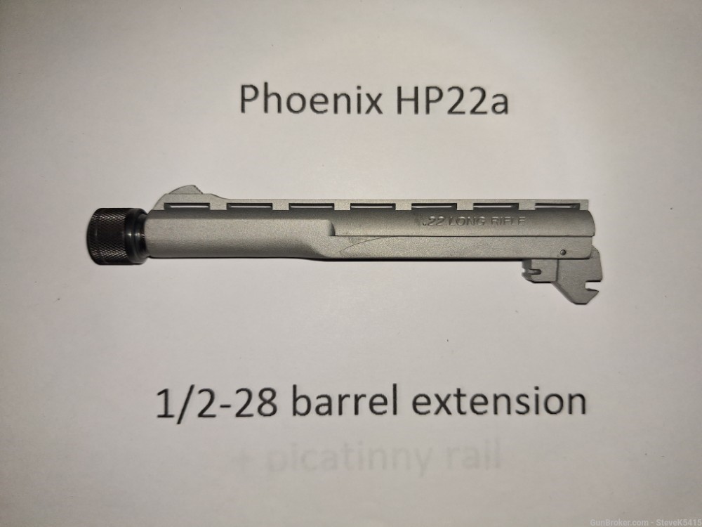 Phoenix arms hp22a 1/2-28 threaded barrel - 5inch nickel-img-0