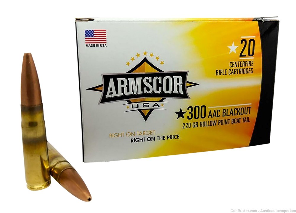 Armscor FAC300AAC3N USA 300 Blackout 220 gr Hollow Point Boat Tail 20 ROUND-img-0