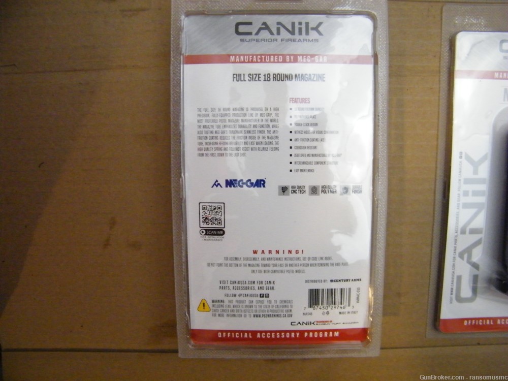 Lot of 5 Canik TP9 18 Round Magazines-img-3