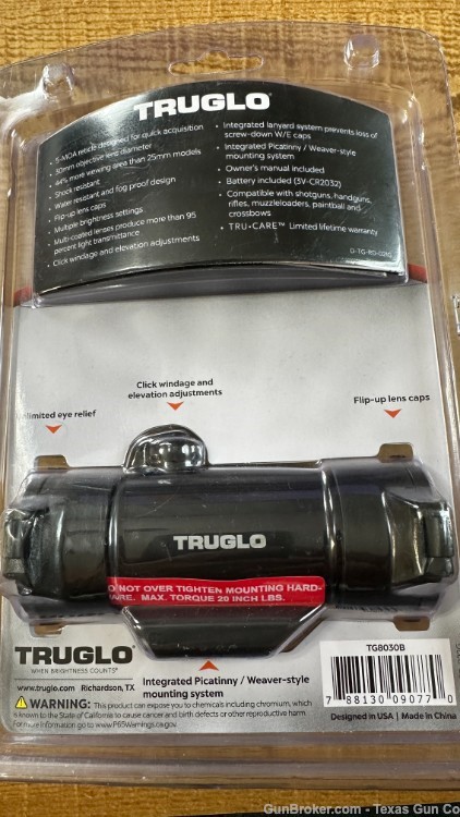 TruGlo 5 MOA 30mm Red Dot Sight TG8030B - NEW-img-2