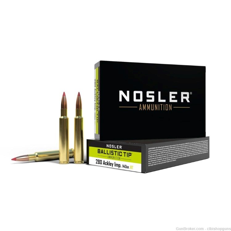 Nosler Ballistic Tip 280 Ack Imp 140 Grain 3 boxes 60 Rounds ammo-img-0
