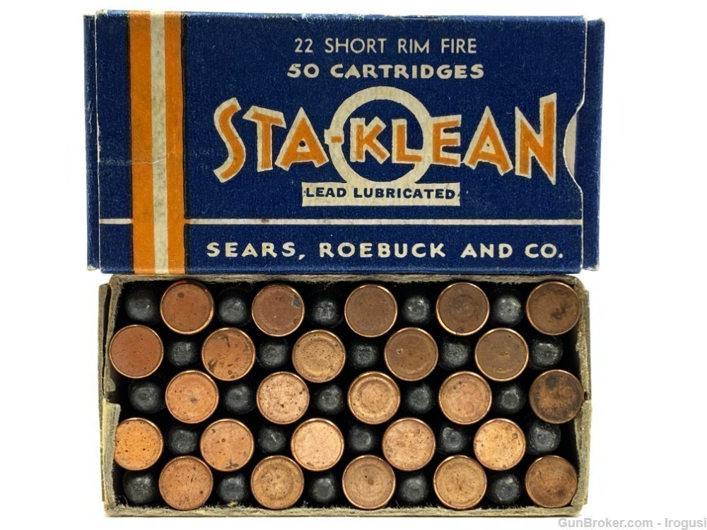 Sears & Roebuck Sta Klean .22 Short No. 330 FULL Vintage Box-img-6