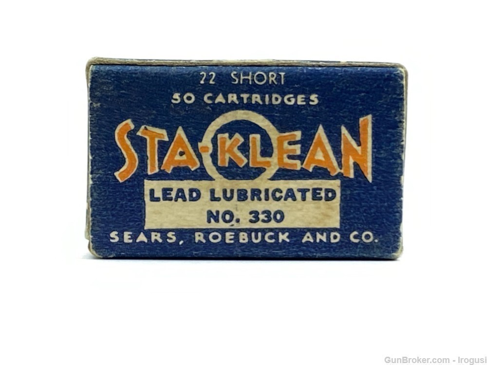 Sears & Roebuck Sta Klean .22 Short No. 330 FULL Vintage Box-img-4