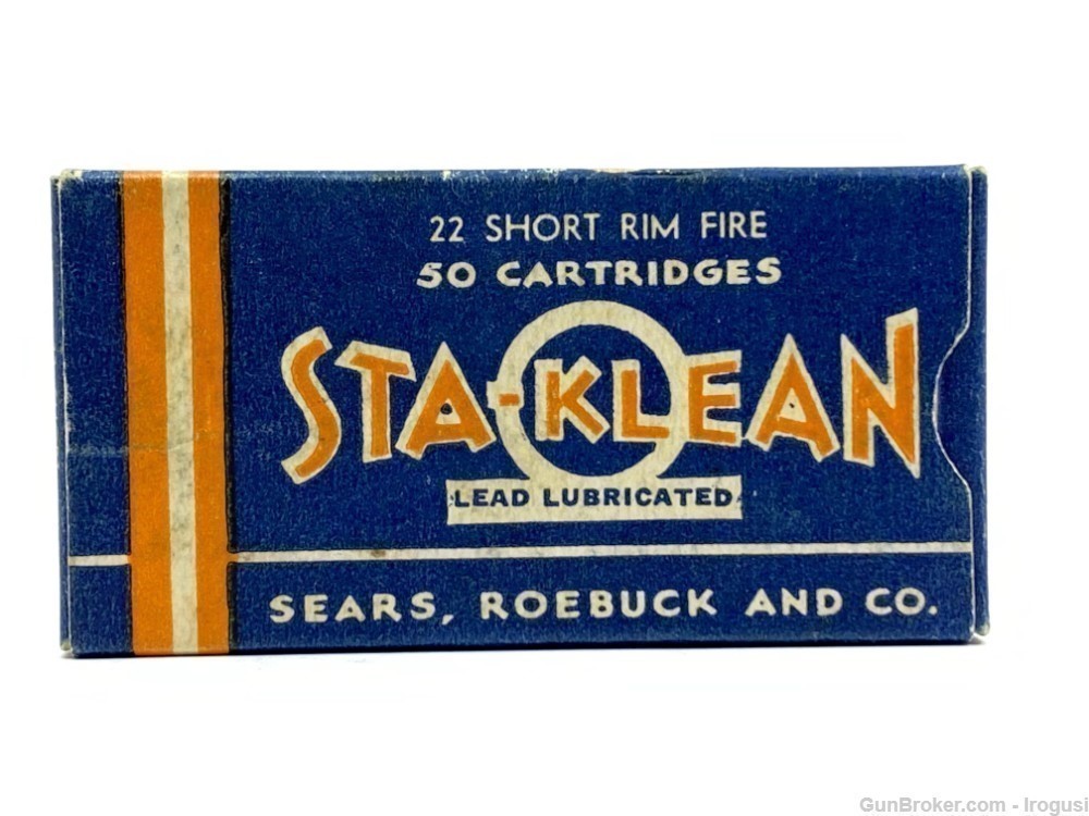 Sears & Roebuck Sta Klean .22 Short No. 330 FULL Vintage Box-img-0