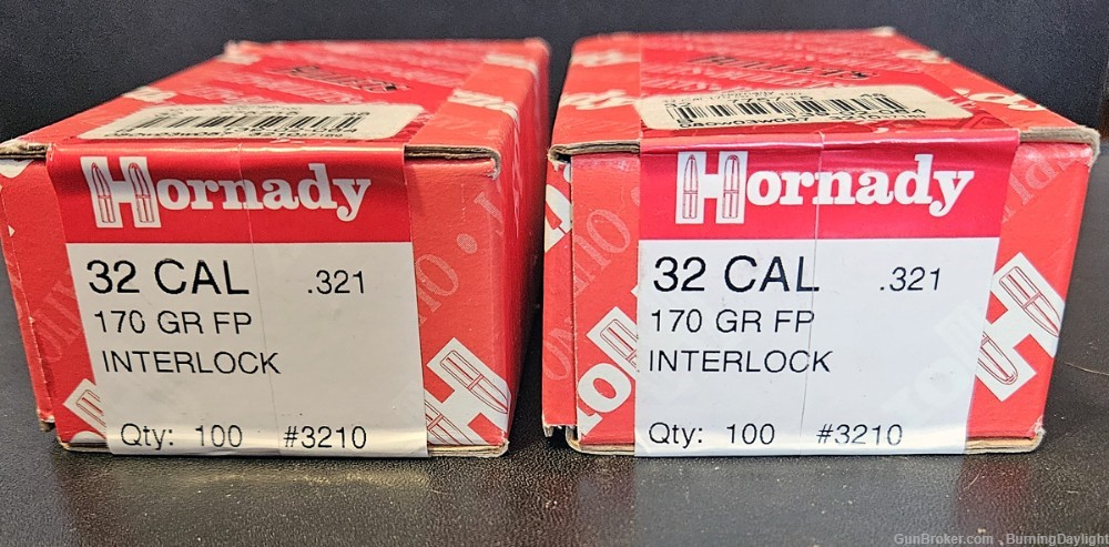 32 Cal Horady 170 gr Interlock FP (2 boxes, 200 rounds total)-img-0