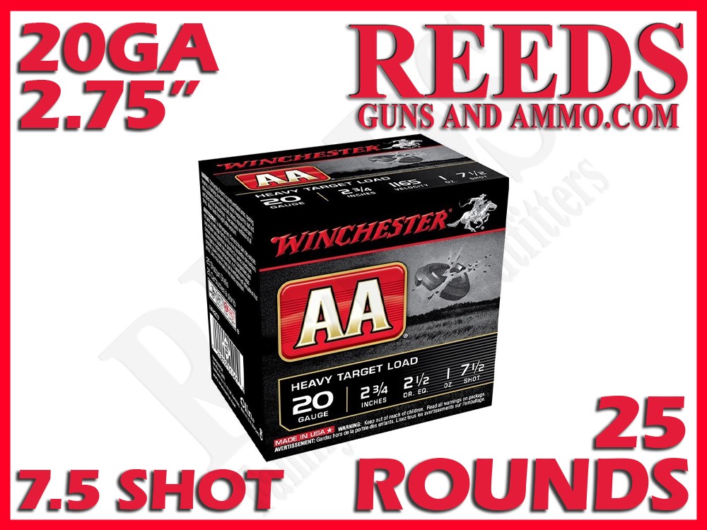 Winchester AA Target Load 20 Ga 2-3/4in 7.5 Shot 1oz AAH207-img-0