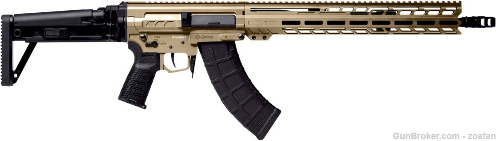 CA LEGAL Cmmg Rifle, Dissent, Mk47, 7.62x39mm, 16.1", Coyote Tan-img-1