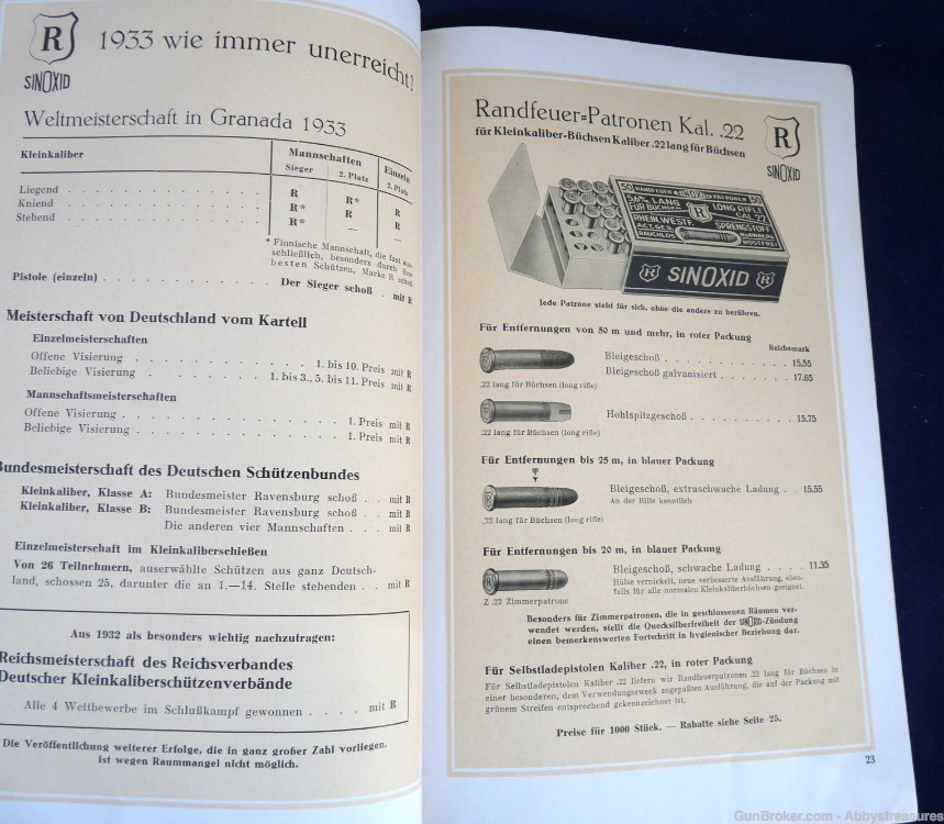 RWS Munition 1934 ammunition catalog Sinoxid original advertising-img-2
