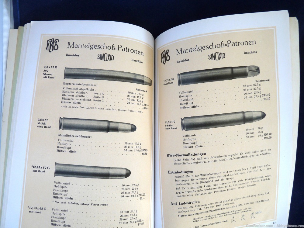 RWS Munition 1934 ammunition catalog Sinoxid original advertising-img-1