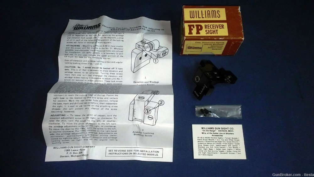 Williams FP-LK Receiver Gun Sight Aperture Screws Knight Legend Disc LK-93-img-0