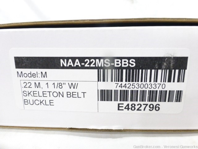NIB NAA Mini Revolver Skeleton Belt Buckle 22 Mag Hard Case NAA-22MS-BBS-img-5