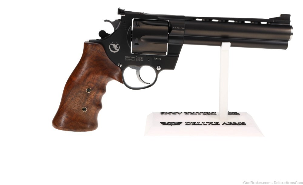 NEW! Korth NSX Mongoose Revolver 6 in 44 Magnum Walnut Grip Black DLC Frame-img-1