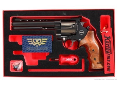 NEW! Korth NSX Mongoose Revolver 6 in 44 Magnum Walnut Grip Black DLC Frame