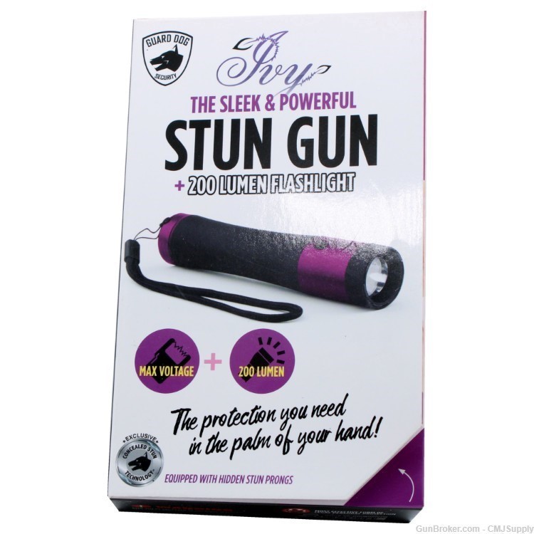 Ivy Pink 200 Lumen Flashlight & Hidden Max Voltage Stun Gun Combo-img-0