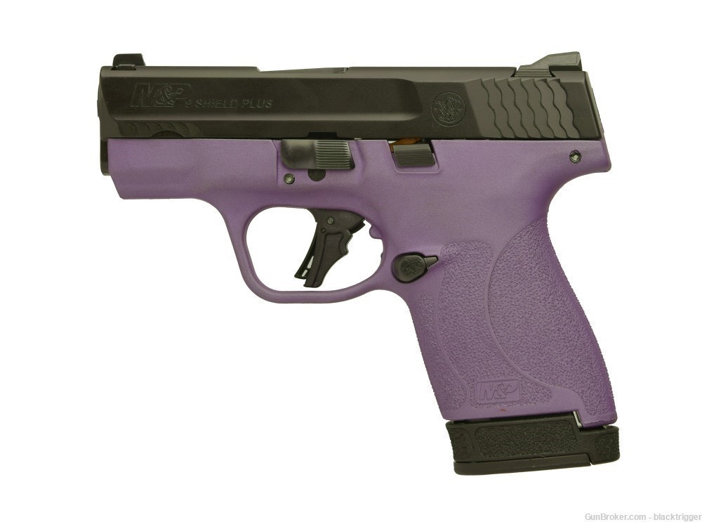 S&W 13248-O M&P Shield Plus 9mm 3.1" 10+1,13+1 Orchid Black No Safety-img-1