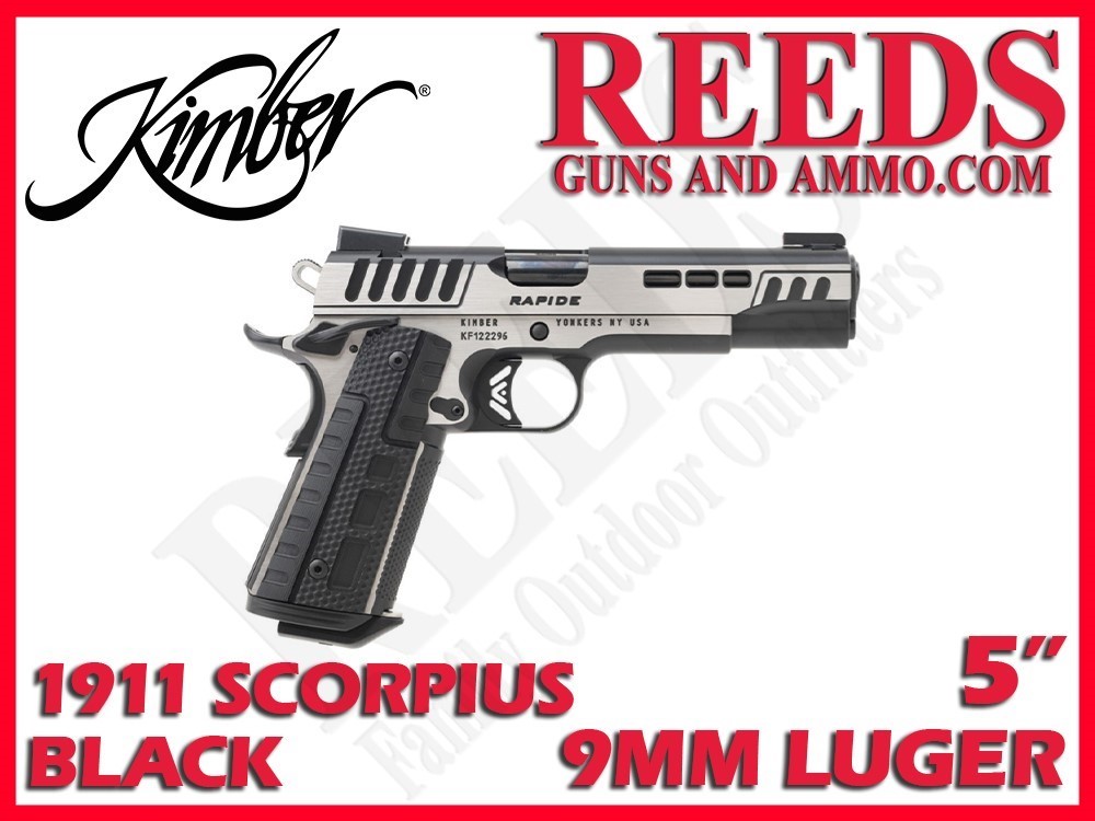 Kimber 1911 Rapide Scorpius Stainless Black 9mm 5in 1-9Rd Mag 3000421-img-0