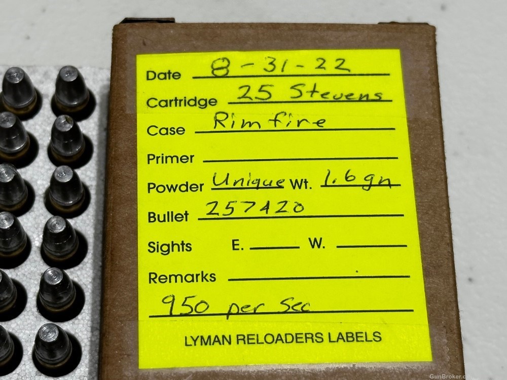 50 rounds of custom 25 Stevens rimfire rim fire ammunition -img-5