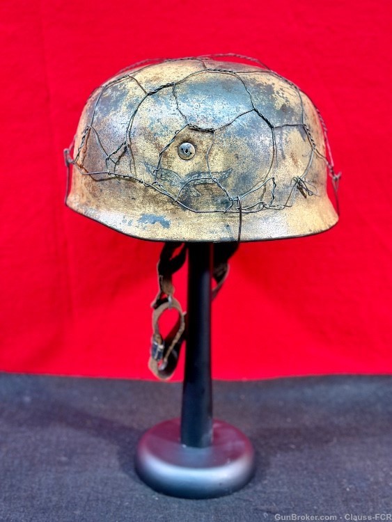 EXTRAORDINARY! WW2 German FALLSCHIRMJAGER Helmet! Mediterranean theater!-img-11
