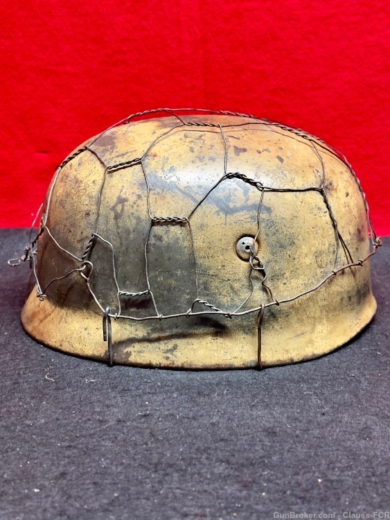 EXTRAORDINARY! WW2 German FALLSCHIRMJAGER Helmet! Mediterranean theater!-img-17
