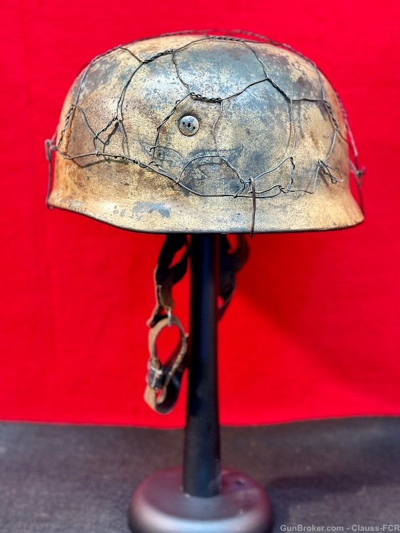 EXTRAORDINARY! WW2 German FALLSCHIRMJAGER Helmet! Mediterranean theater!-img-2