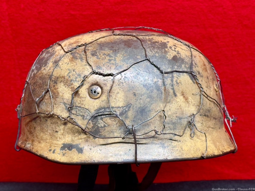 EXTRAORDINARY! WW2 German FALLSCHIRMJAGER Helmet! Mediterranean theater!-img-15