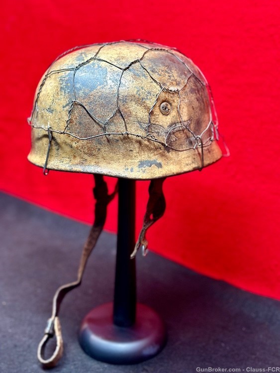 EXTRAORDINARY! WW2 German FALLSCHIRMJAGER Helmet! Mediterranean theater!-img-21