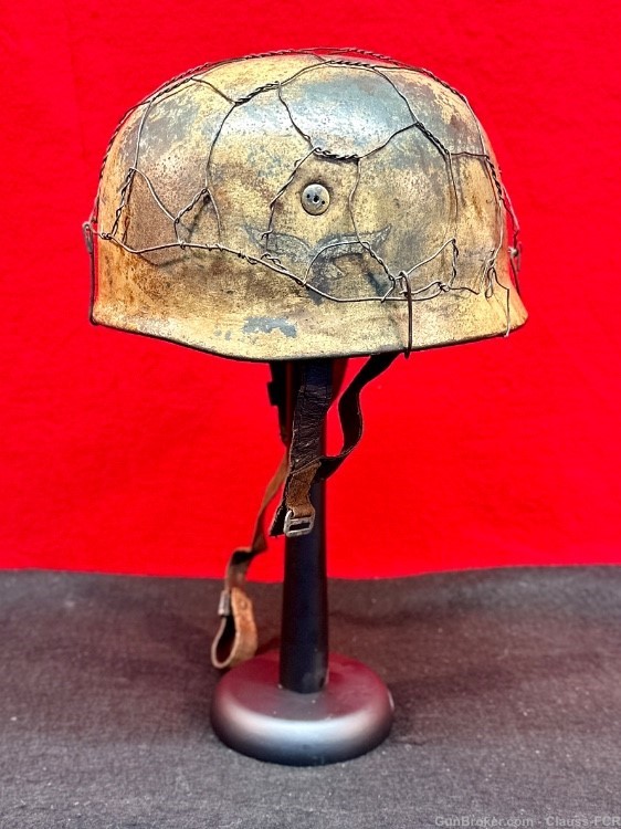 EXTRAORDINARY! WW2 German FALLSCHIRMJAGER Helmet! Mediterranean theater!-img-12