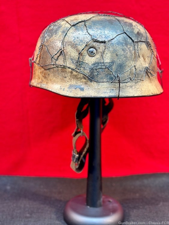 EXTRAORDINARY! WW2 German FALLSCHIRMJAGER Helmet! Mediterranean theater!-img-0