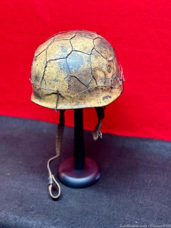 EXTRAORDINARY! WW2 German FALLSCHIRMJAGER Helmet! Mediterranean theater!-img-38