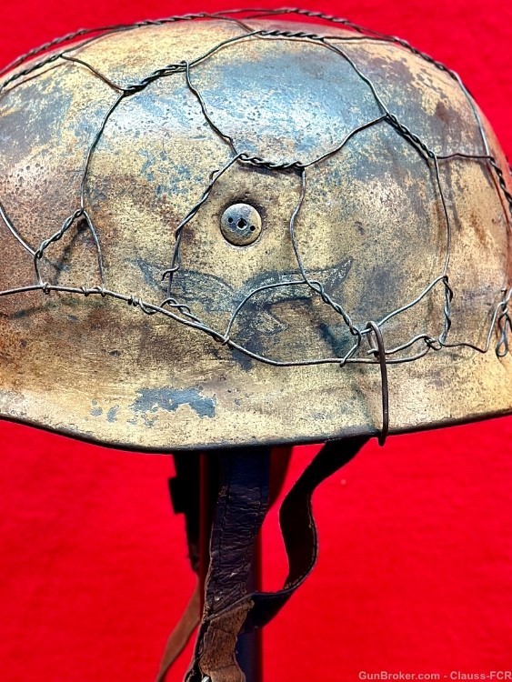 EXTRAORDINARY! WW2 German FALLSCHIRMJAGER Helmet! Mediterranean theater!-img-6