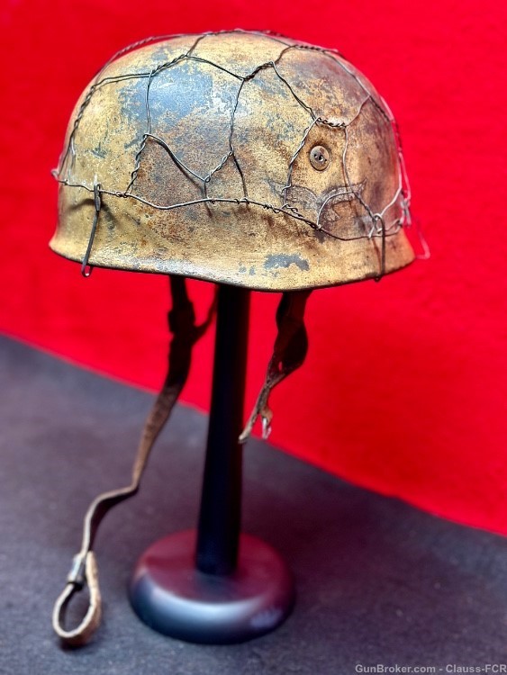 EXTRAORDINARY! WW2 German FALLSCHIRMJAGER Helmet! Mediterranean theater!-img-9