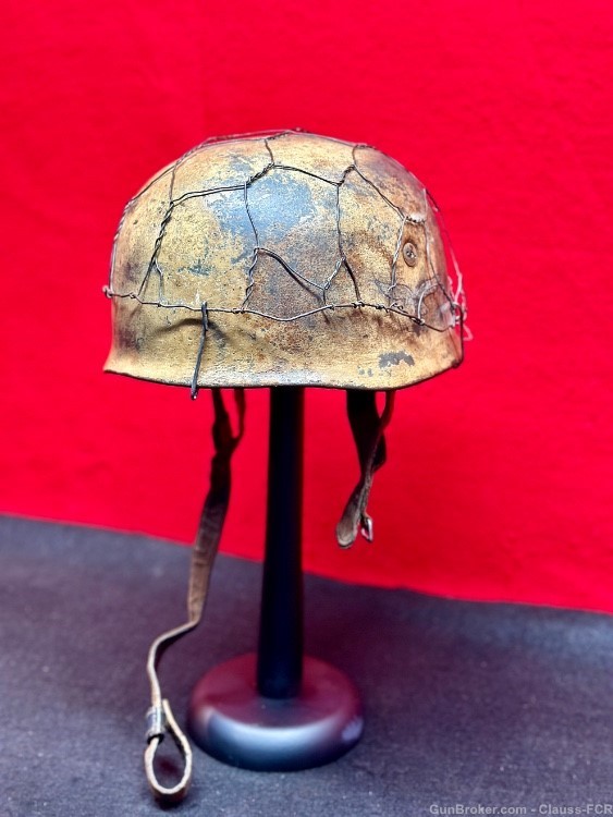 EXTRAORDINARY! WW2 German FALLSCHIRMJAGER Helmet! Mediterranean theater!-img-25