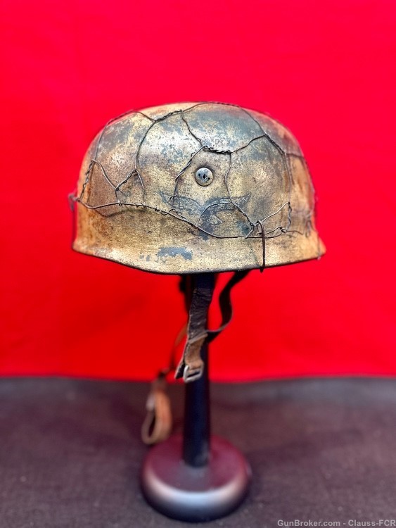 EXTRAORDINARY! WW2 German FALLSCHIRMJAGER Helmet! Mediterranean theater!-img-26
