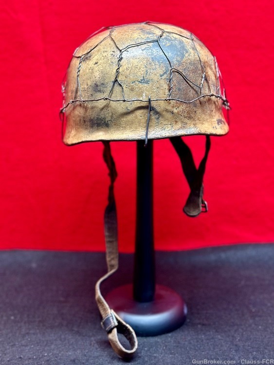 EXTRAORDINARY! WW2 German FALLSCHIRMJAGER Helmet! Mediterranean theater!-img-40