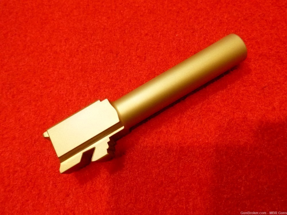 Glock 19 9mm Barrel Titanium Nitride 416R Stainless Steel Recessed Crown-img-0