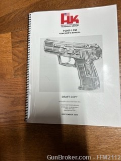 HK P2000 LEM Armorer's Manual, Draft Copy, Extremely RARE, COLLECTABLE-img-0