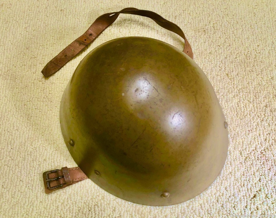 WWII Czech VZ.32 Helmet, Original Olive, Museum Quality, 1934, Exc.....$650-img-6