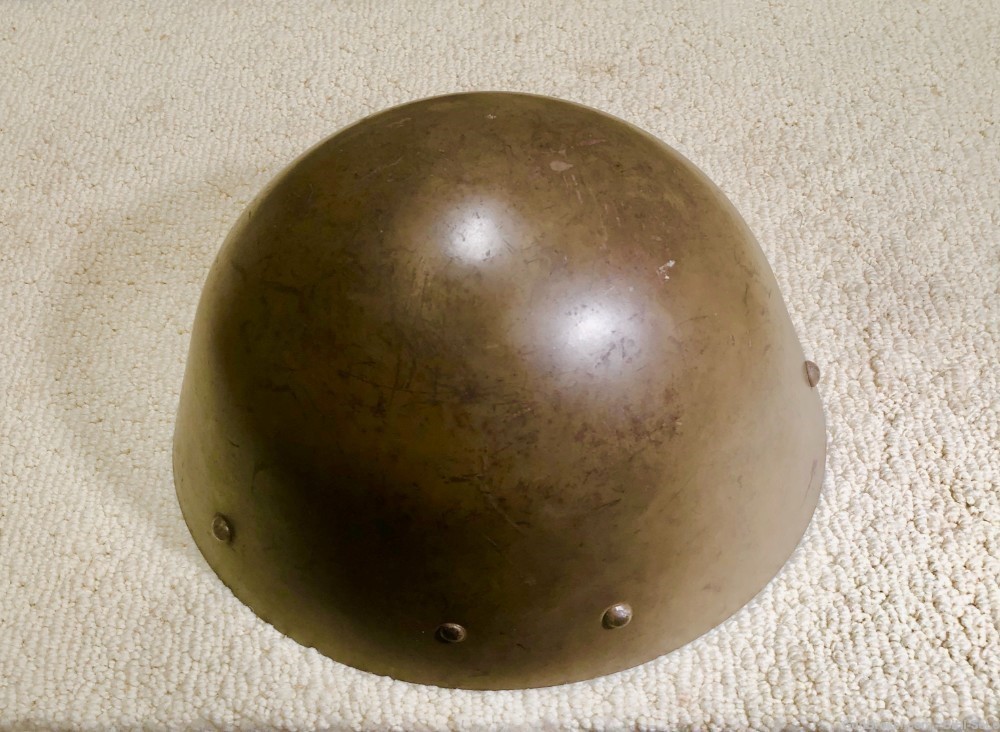 WWII Czech VZ.32 Helmet, Original Olive, Museum Quality, 1934, Exc.....$650-img-0