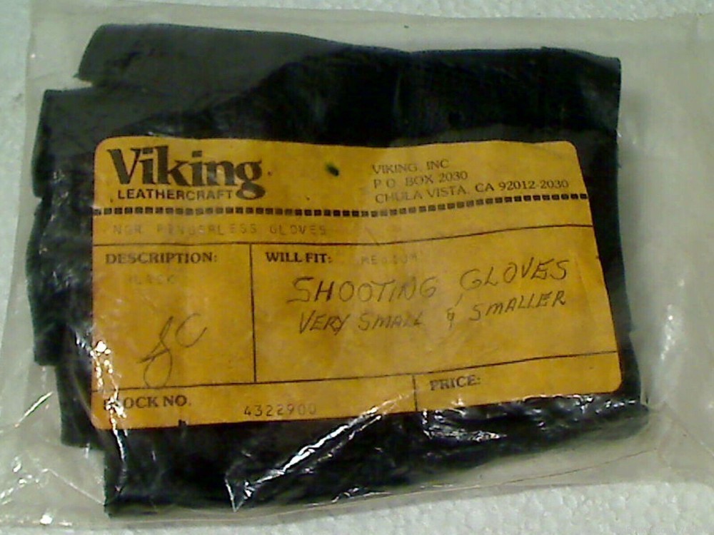 Viking Leathercraft NEW Top Grade X-Small Black Leather Shooting Gloves-img-0