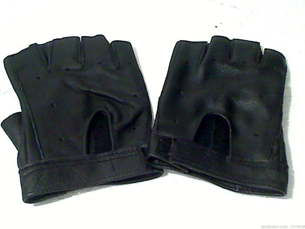 Viking Leathercraft NEW Top Grade X-Small Black Leather Shooting Gloves-img-2