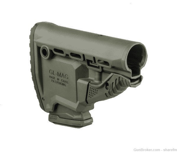 GL-MAG Fab Defense M4 Buttstock With Built In Mag Carrier &5 Rounds - Green-img-0