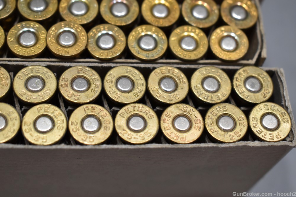 3 Fine Boxes 60 Rds Vintage 25-35 Ammunition Remington Winchester & Peters -img-9
