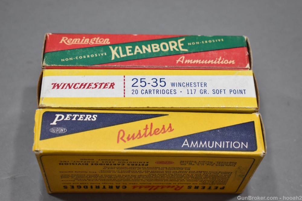 3 Fine Boxes 60 Rds Vintage 25-35 Ammunition Remington Winchester & Peters -img-4