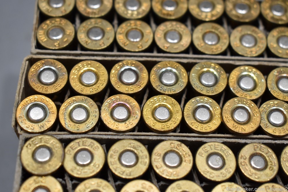 3 Fine Boxes 60 Rds Vintage 25-35 Ammunition Remington Winchester & Peters -img-10