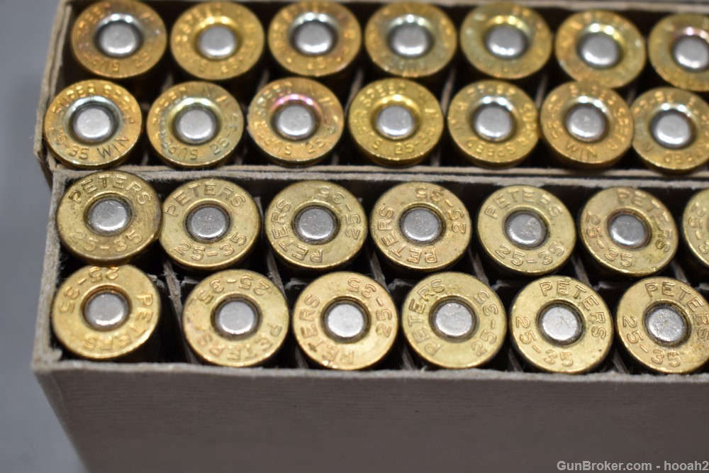 3 Fine Boxes 60 Rds Vintage 25-35 Ammunition Remington Winchester & Peters -img-8