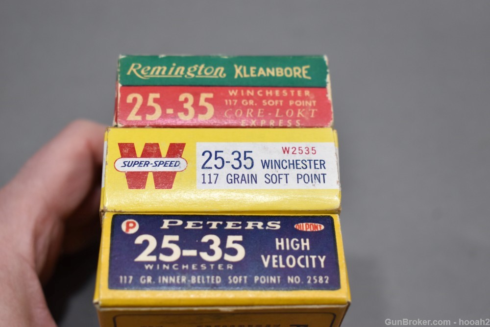 3 Fine Boxes 60 Rds Vintage 25-35 Ammunition Remington Winchester & Peters -img-5