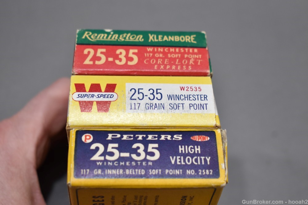 3 Fine Boxes 60 Rds Vintage 25-35 Ammunition Remington Winchester & Peters -img-3