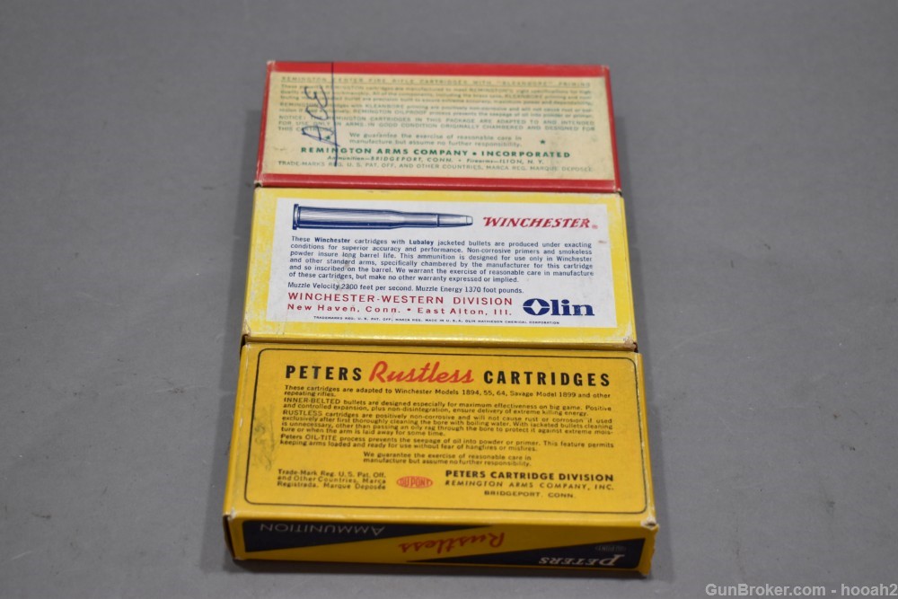3 Fine Boxes 60 Rds Vintage 25-35 Ammunition Remington Winchester & Peters -img-1