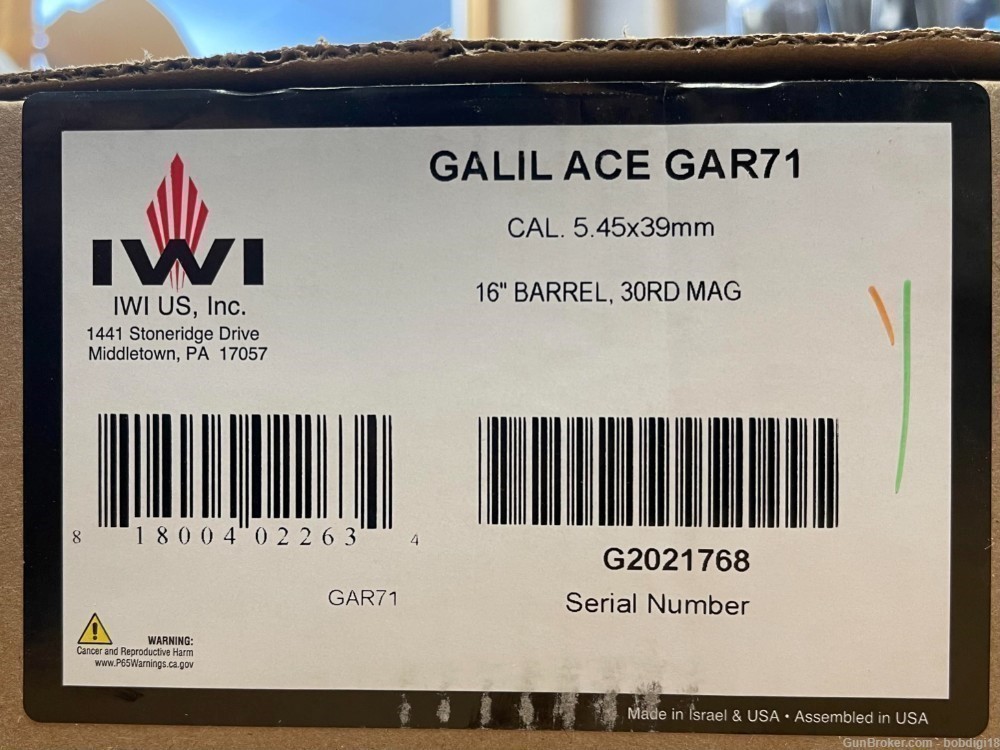 IWI Galil ACE Gen2 GAR71 5.45x39 Side Folding 16" 30rd NO CC FEES-img-3